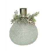POLIMONT Novogodišnji dekor svecnjak H11cm srebrni
