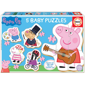 Puzzle pre najmenších Baby 5 Peppa Pig 2 Educa od 24 mesiacov EDU18589