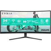 PHILIPS gaming monitor 34M2C3500L/00 34/VA,21:9,zakrivljen/3440x1440/180Hz/1ms GtG/HDMIx2,DP/adaptive sync