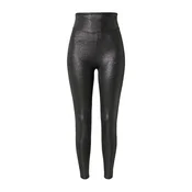 Womens high-waisted glamour leggings, bright black