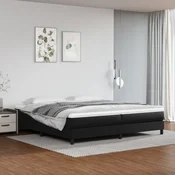 shumee vidaXL Posteljni okvir črne barve 200x200 cm umetno usnje