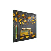 shumee Steklena zaščitna plošča za štedilnik 50x52 Leaf
