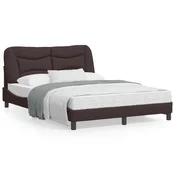 shumee vidaXL Posteljni okvir brez vzmetnice temno rjav 140x200 cm blago