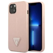 Guess ovitek za iPhone 13 mini, roza, Saffiano Triangle