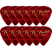 Fender 351 Shape Classic Celluloid Picks Red Moto Heavy 12 Pack