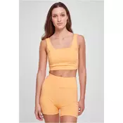 Womens Recycled Square Sports Bra paleorange