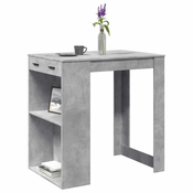 shumee vidaXL Barska miza betonsko siva 102x70x103,5 cm inženirski les