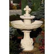 Casa Padrino baroque fountain beige A 110 x H. 150 cm - Magnificent garden fountain in baroque style - Round garden decoration stone fountain - Baroque garden decoration accessories