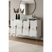 Hanah Home komoda Seza 120, 120 cm, bela / srebrna