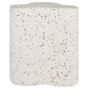 Casa Padrino luxury terrazzo natural stone side table/stool white 41.5 x 41.5 x H. 45 cm - Living room furniture - Hotel furniture - Natural stone furniture - Luxury furniture