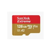 SanDisk Extreme microSDXC 128 GB za akcijske kamere + SD adapter 170 MB/s in 80 MB/s, A2 C10 V30 UHS-I U4