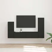 Komplet TV omaric 4 pcs Črna Konstruiran les - vidaXL - črna - 67.7 - 30 x 31 x 100 cm - 2025-vidaXL-Uvoz_2