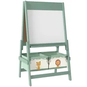 Homestar Otroški stojalo 3 v 1 črna tabla bela tabla papirni zvitek 54x46x94 cm zelena