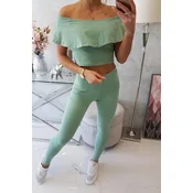 Dark mint frills set