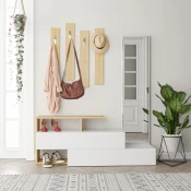 Hanah Home Cipelarnik 137x54,5x35cm Belo-Hrast