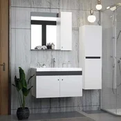 Skye Decor Set kupatilskog ormarica sa umivaonikom i ogledalom, 3 dela, Siva