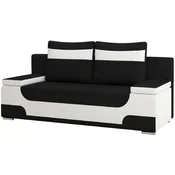 Casa Padrino luxury sofa bed black/white/silver 200 x 92 x H. 90 cm - Living room sofa with sleeping function - Living room furniture - Luxury furniture - Luxury interior