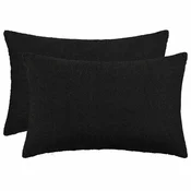 vidaXL Prevleka za blazino 2 pcs HEERLEN Črna 50 x 75 cm Bouclé