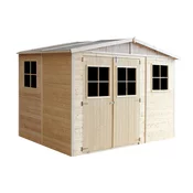 Timbela Lesena vrtna hiša - H226x324x216 cm/6 m2 - Panelna konstrukcija, Vrtna lopa s podi - TIMBELA M334+M334G, (21922354)