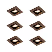 Set 6 modernih vgradnih reflektorjev temno bronaste barve, nastavljivi - Qure