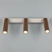 Trio Lighting LED stropni reflektor Ambala. Dolžina 44 cm, siva/rjava, 3-krilna. - Dnevna soba/jedilnica - Sodobni - siva, rjava - Kovina