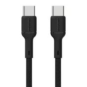 DUDAO USB-C kabel 65 W, 1 m – črn
