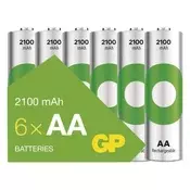 Polnilna baterija GP ReCyko 2100 mAh HR6 (AA) 6kos 6/1