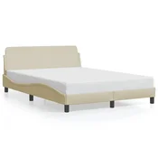 Vidaxl Posteljni okvir Dover krem 140x190 cm blago
