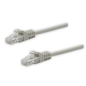 LAN omrežni kabel UTP patchcord, Cat.5e, RJ45 moški - RJ45 moški, 2 m, neekraniran, siv, iz čistega bakra, varčen