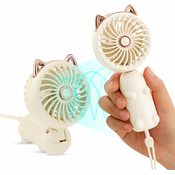 Generic Prenosni ročni ventilator, Mini USB ventilator z baterijo za ponovno polnjenje in 3 hitrostmi, ljubek osebni majhen električni ventilator za dekleta/ženske/otroke na prostem, zložljiv ročni, (21125981)