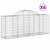 Vidaxl Obokane gabion košare 6 kosov 200x50x80/100 cm pocinkano železo