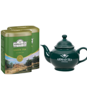 AHAMAD TEA Cajnik sa infuzerom, 850ml + Caj Green Tea Pure Caddy, 100g, 2 pakovanja