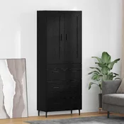 Highboard s ladicama 2 pcs Crni hrast Konstruirano drvo