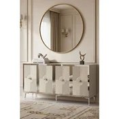 Hanah Home komoda Pega 150, 125 cm, bela / travertin / srebrna