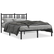 vidaXL Metalni okvir za krevet s uzglavljem crni 140x190 cm