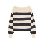 Bershka Pulover ecru/mornarska