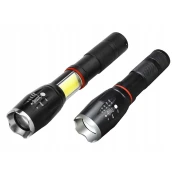 USB svetilka LED tipa XML-T6 z 9W stransko lučjo COB, doseg do 1 km