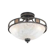 Trio Lighting Stropna svetilka Caecilia v starinskem slogu, 42 cm - Dnevna soba / jedilnica - Antični - alabastrno kremasta, rjaste barve - Steklo