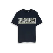 TOM TAILOR Majica temno modra/kaki/bela