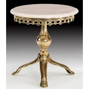 Casa Padrino luxury baroque side table gold/white - Round bronze table with marble top - Luxury furniture in baroque style - Baroque style living room furniture - Noble & Magnificent