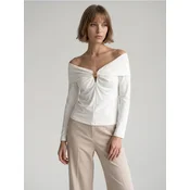 Sinsay - Bluza sa ukrasnim nabiranjem - krem