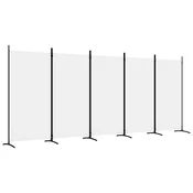 Vidaxl Paravan 5-delni bel 433x180 cm blago