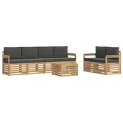 Set vanjskih sofa s jastukom 7 pcs Bijela i antracit Poliester