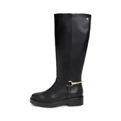 Tommy Hilfiger Jahalni škornji Th Stud Leather Knee Riding Boot FW0FW09608 Črna