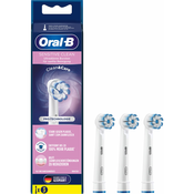 Oral-B Sensitive Clean s tehnologijo Clean&Care nastavki, 3 kosi beli