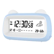 INF Polnilna mačja budilka z nočno lučjo, prikazom temperature in dremežem Blue, (5000290733)