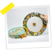 Tanjiri cvece zeleno 26 cm, set 2 kom OP25446