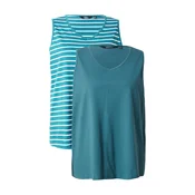 Ulla Popken Top zelena/smaragd/bela