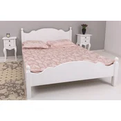 Casa Padrino country style solid wood bedroom set white - 1 Country Style Double Bed & 2 Country Style Bedside Tables - Solid wood bedroom furniture - Bedroom furniture in country style