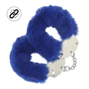 Ouch! Heavy-Duty Fluffy Handcuffs Navy - Secure Plush Fastening System OU1046NVY